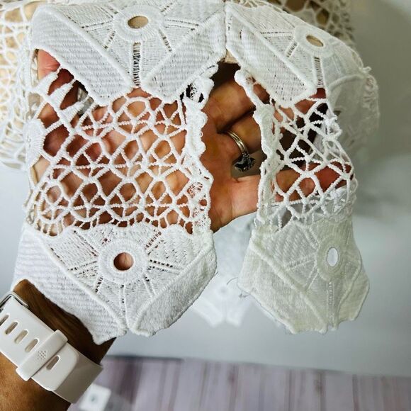 Lulu’s White Macrame Lace Overlay Nude Dress Bridal Rehearsal NWT! - Picture 11 of 11